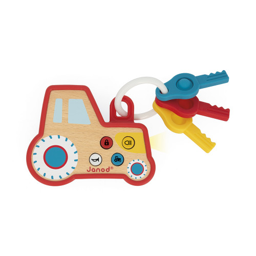 Porte clés tracteur avec clés pop-it pour enfant dès 18 mois, coloré, JANOD