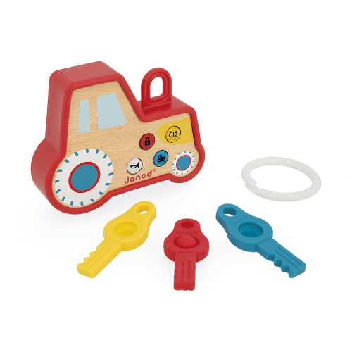 Porte clés tracteur avec clés pop-it pour enfant dès 18 mois, coloré, JANOD