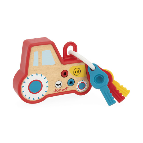 Porte clés tracteur avec clés pop-it pour enfant dès 18 mois, coloré, JANOD