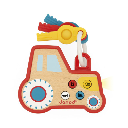 Porte clés tracteur avec clés pop-it pour enfant dès 18 mois, coloré, JANOD