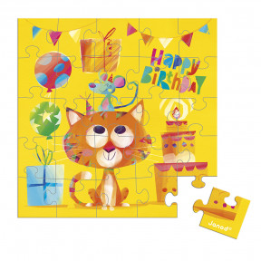 Biglietto di auguri di compleanno a forma di gatto puzzle