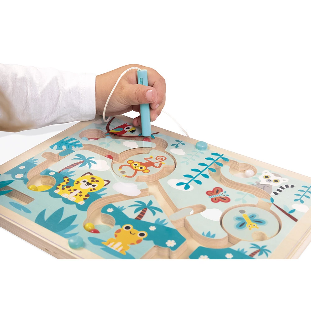 Labyrinthe à Billes MIJOMA En Bois De Pin – Jeu D'adresse Et De Concentration 12x12 Cm – Idéal Enfant 6 Ans+ Et Adulte, Cadeau Anti-stress Sans Pile – Emballage Coloré