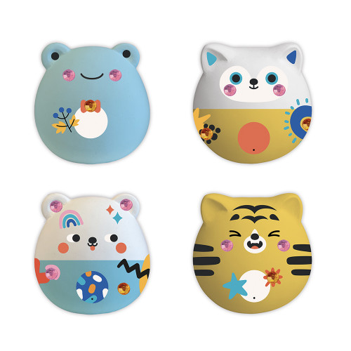 Kit créatif 4 figurines en plâtre à décorer, loisir créatif pour enfant dès 6 ans JANOD