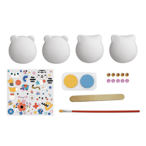Kit créatif 4 figurines en plâtre à décorer, loisir créatif pour enfant dès 6 ans JANOD