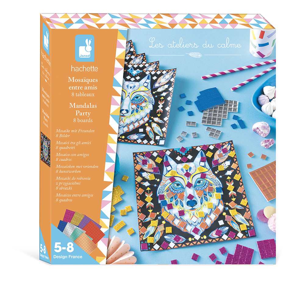 Estuche Mosaicos Delfines Y Sirenas – Kit De Manualidades Janod Para Niños De 7 Años, Desarrolla La Motricidad Fina
