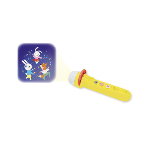 Lampe sonore à projection d'image pour enfant dès 3 ans, 1 histoires, 4 comptines, 8 sons, Version française thème fête JANOD