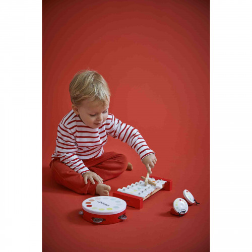 Set musical Confetti en bois, instruments imitation musique, éveil sonore, pour enfant à partir de 2 ans JANOD