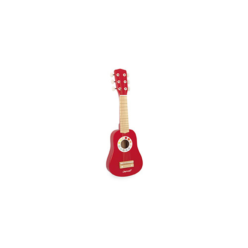 Ma Première Guitare Confetti en bois instrument musique rouge enfant à partir de 3 ans
