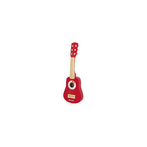 Ma Première Guitare Confetti en bois instrument musique rouge enfant à partir de 3 ans
