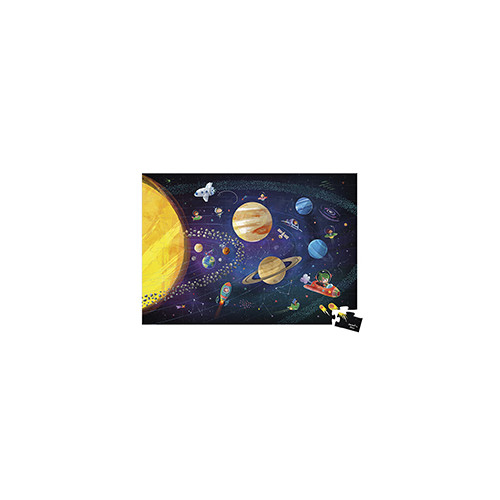 Puzzle éducatif Système Solaire 100 pièces, carton, science, planètes, espace, pour enfant à partir de 5 ans JANOD