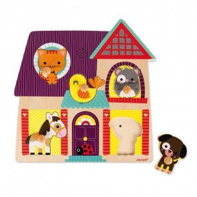 Puzle Encajable Musical Amiguitos Animales 5 piezas (madera)