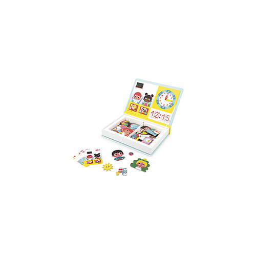 Magnéti'book j'apprends l'heure, 75 magnets, magnétique, aimants, éducatif, horloge, pour enfant à partir de 3 ans JANOD
