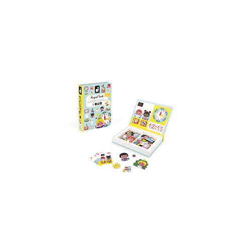 Magnéti'book j'apprends l'heure, 75 magnets, magnétique, aimants, éducatif, horloge, pour enfant à partir de 3 ans JANOD