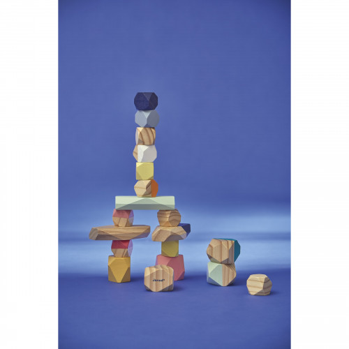 Pierres à empiler sweet cocoon en bois, éveil motricité, logique, design, pour enfant à partir de 2 ans JANOD