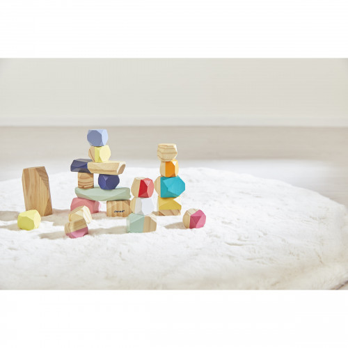 Pierres à empiler sweet cocoon en bois, éveil motricité, logique, design, pour enfant à partir de 2 ans JANOD