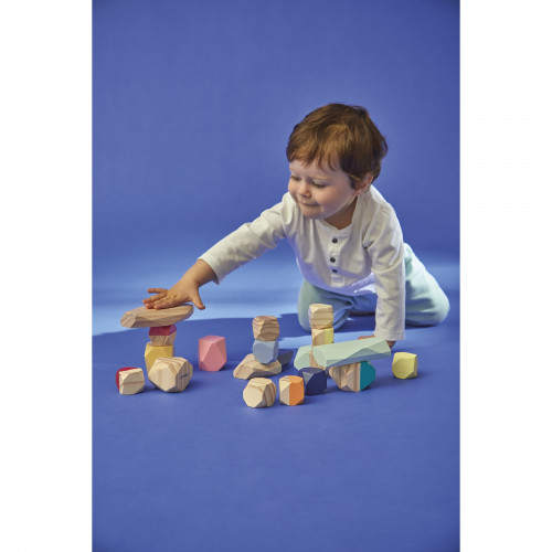 Pierres à empiler sweet cocoon en bois, éveil motricité, logique, design, pour enfant à partir de 2 ans JANOD