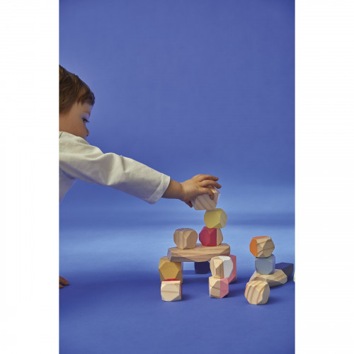 Pierres à empiler sweet cocoon en bois, éveil motricité, logique, design, pour enfant à partir de 2 ans JANOD