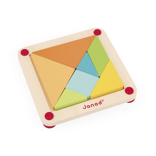 Le Tangram - Essentiel en bois, éducatif, formes, éveil motricité, pour enfant à partir de 2 ans JANOD