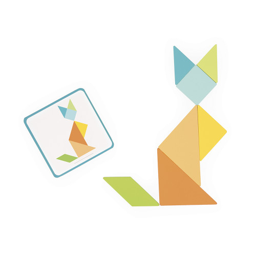 Le Tangram - Essentiel en bois, éducatif, formes, éveil motricité, pour enfant à partir de 2 ans JANOD