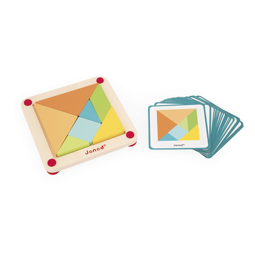 Le Tangram - Essentiel en bois, éducatif, formes, éveil motricité, pour enfant à partir de 2 ans JANOD