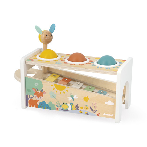 Tap Tap Xylo Pure en bois, banc à marteler, xylophone, éveil musical sonore, motricité enfant à partir de 12 mois JANOD