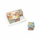 Barquette 6 Cubes Pure en bois, animaux, blocs, éveil motricité bébé, pour enfant à partir de 12 mois JANOD