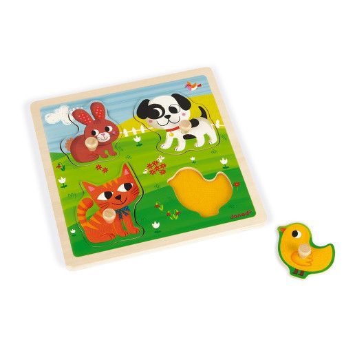 Puzzle tactile Premiers Animaux 4 pcs (bois)