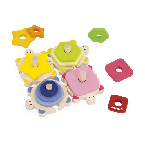 Tortues des Formes I wood en bois, éveil motricité, puzzle, pour enfant à partir de 18 mois JANOD