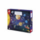 Puzzle éducatif Système Solaire 100 pièces, carton, science, planètes, espace, pour enfant à partir de 5 ans JANOD