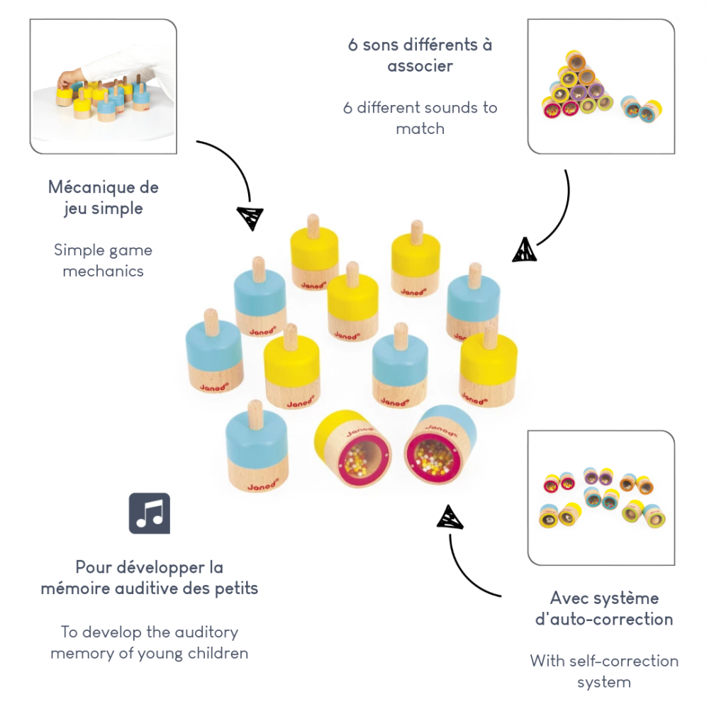Sensory Game - Sound Memo : Memory & matching games Janod - J05309