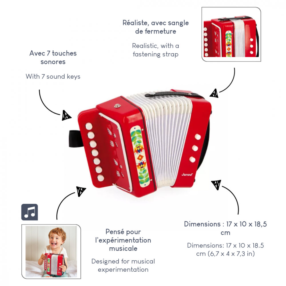 Accordéon Gioia : Jouets musicaux - J07654