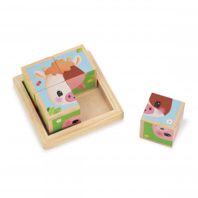 Bandeja de madera de 4 cubos para granja