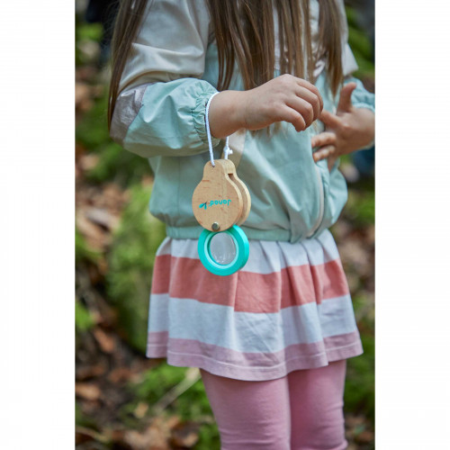 Loupe de poche rotative en bois pour enfant dès 3 ans, grossit 3x