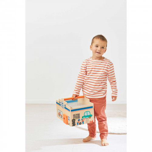 Garage en bois pour enfant dès 2 ans avec 15 accessoires JANOD