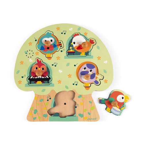 Puzzle Musical Les Oiseaux en Fête 5 pcs (bois)