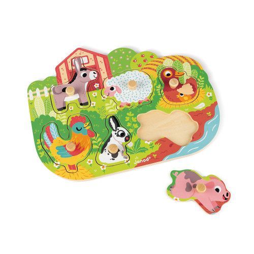 Puzzle en bois bébé 6 pcs Jouet Premier Age 1 an +