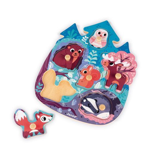 Purpledi Puzzle in Legno per Bambini – 6 Pezzi Puzzle di Animali