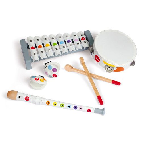 Set Musical Bois Enfant Jouet Imitation Instrument Musique Janod