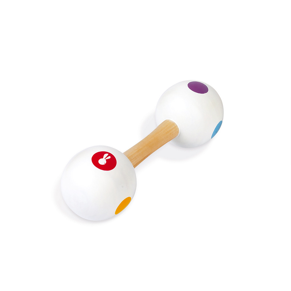 Haltère Maracas Confetti (bois) : Jouets musicaux Janod - J07610