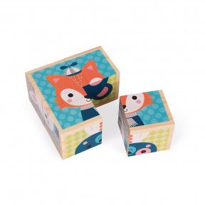 Janod - puzzle 9 cubes - Kubkid - Animaux de la Jungle +2 ans