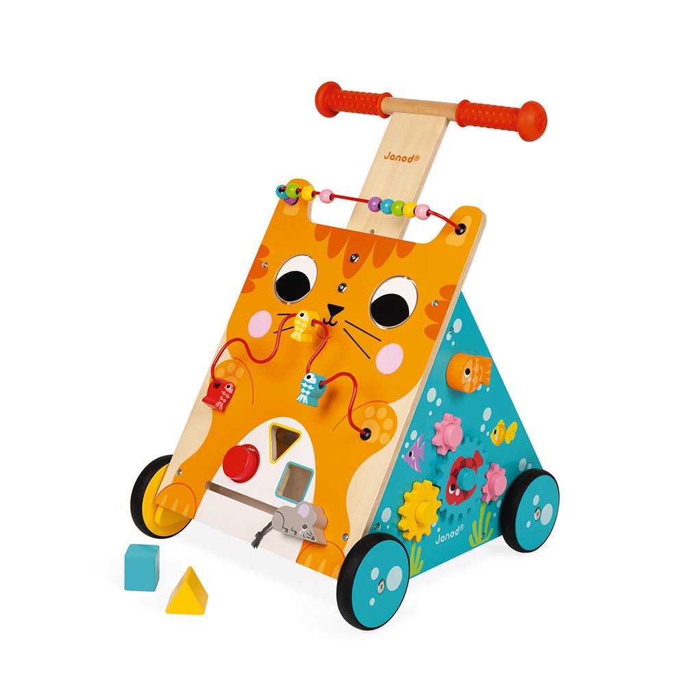 Chariot de marche pour bébé en bois - Chariot d'activités bois