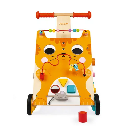 Chariot Multi-Activités Chat en bois éveil marche enfant à partir de 1 an