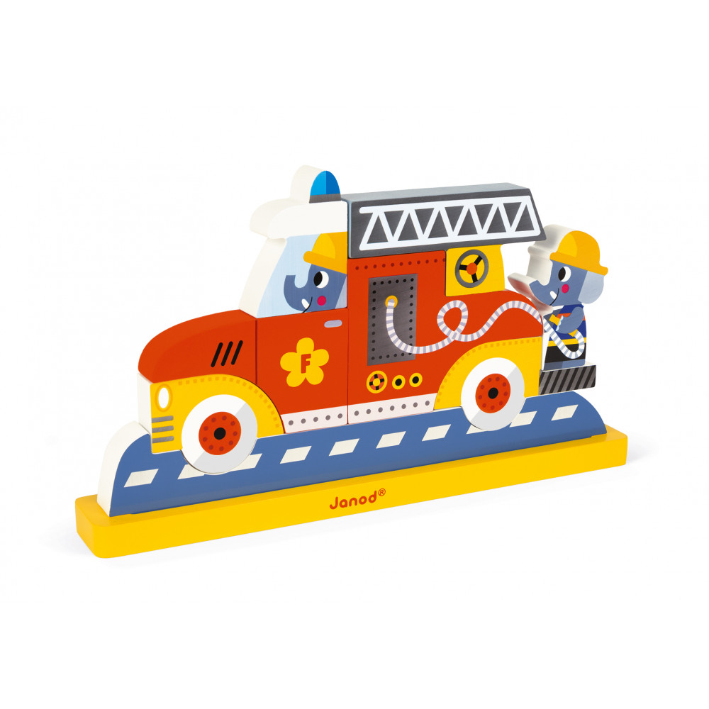 Firemen Magnetic Vertical Puzzle 9 pieces wood 