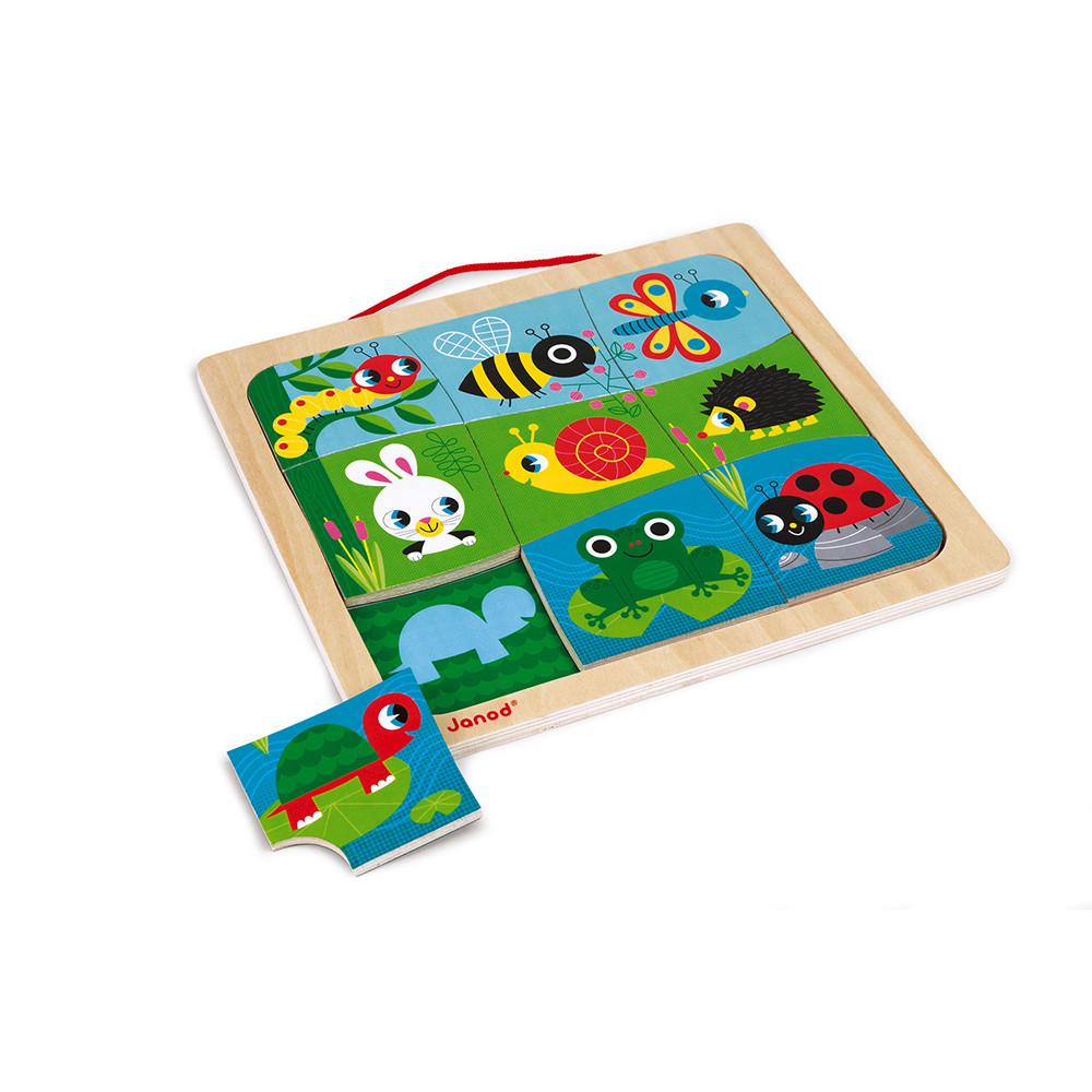 Happy Garden Puzzle 9 pieces (wood) Puzzles Janod