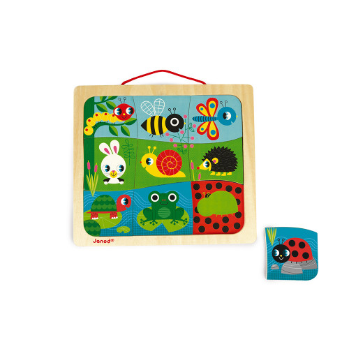Magneto Puzzle Happy Garden 9 pcs (bois)
