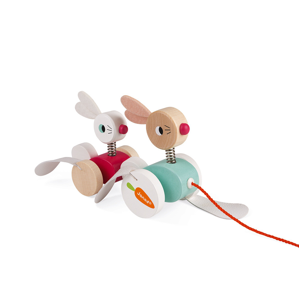 Lapins à promener (bois) : Jouets à promener & à pousser Janod - J08207