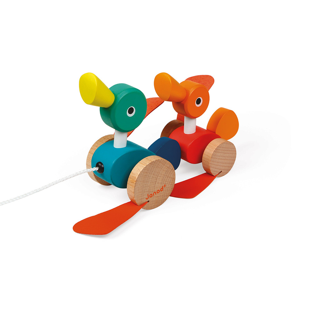 Entenfamilie auf Rädern Nachziehtier Holz Spielzeug ***NEU*** 