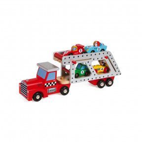 Story 4 Cars Transporter Lorry (wood)