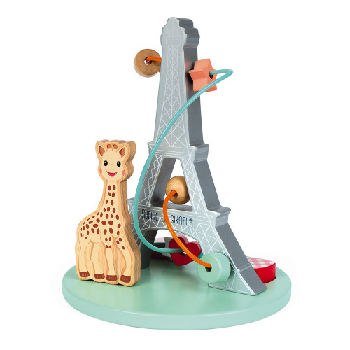 Holz rollende Motorikschleife Baby Motorik Spielzeug Giraffe 