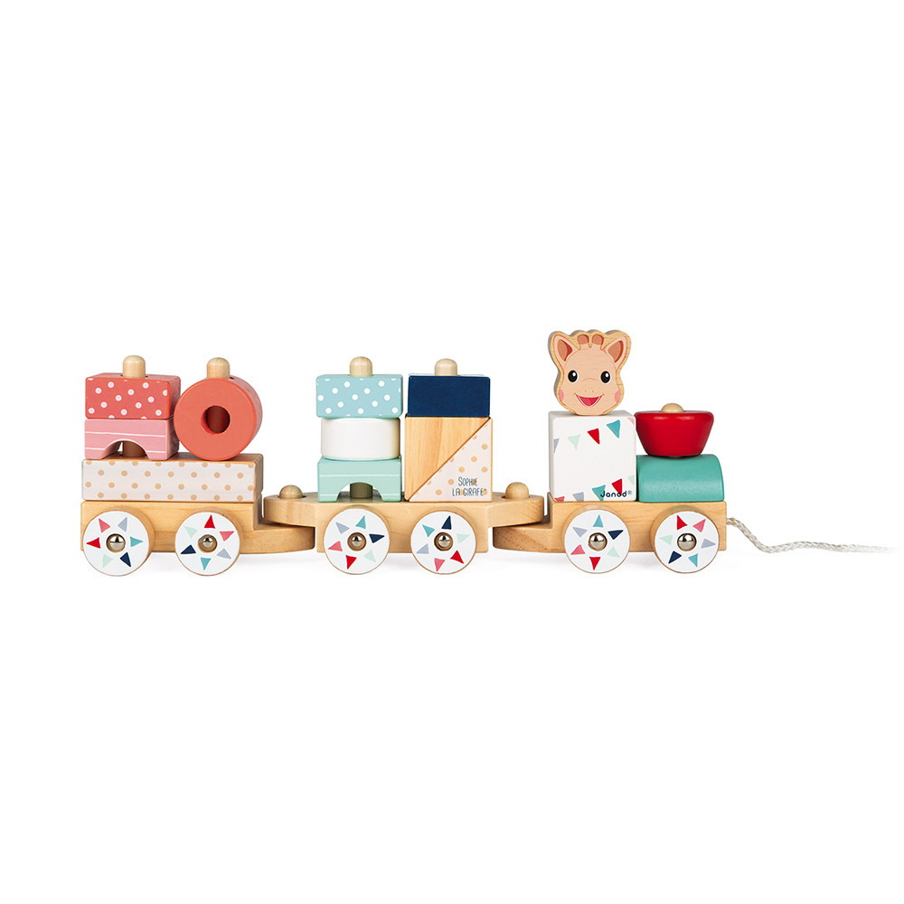 wooden train with blocks